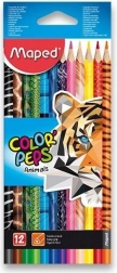 MAPED driekantige kleurpotloden Color'Peps Animals 12 stuks