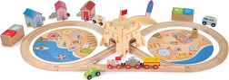 Houten treinbaan BIGJIGS RAIL kustopruiming, 70 delen