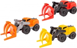 Tractor met grijper 28 cm – bouwvoertuig met vrijloop (mix kleuren)