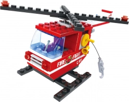 Compatible building set BLOXO Firefighters – Helicopter, 84 pieces