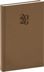 NOTIQUE dagelijkse agenda Essenza 2026, hazelnootkleur, 15 x 21 cm