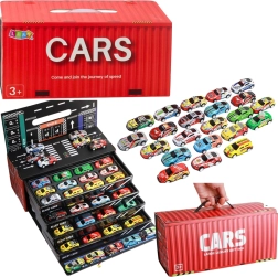 Set of pull-back toy cars in a container, 48 pcs
