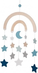 Wooden Hanging Mobile Stars Blue