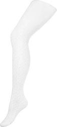 NEW BABY children's cotton tights, white with polka dots