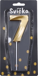 Party candle number 7 gold