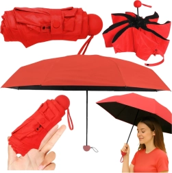 Taschenschirm, faltbar, mit UV-Schutz UPF 50+, 90 cm – rot, mit Etui