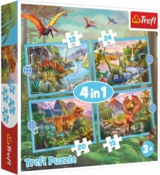 Trefl puzzle 4 en 1 Dinosaures d’exception
