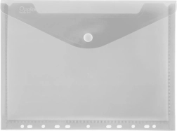 Documentenmap met drukknop A4 met europerforatie Opaline transparant