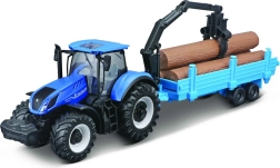 boerenset tractor New Holland T7.315 HD met 3 aanhangers 10 cm