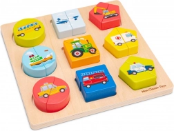 Houten insteekpuzzel - vervoermiddelen