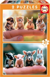 Educa Puzzle Petits animaux 2x20 pièces