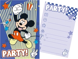 Set party-uitnodigingen met enveloppen MICKEY MOUSE (5+5)