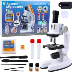 Educatieve LED-microscoop met 1200x vergroting met wetenschappelijke set