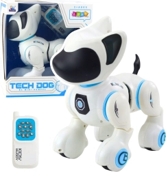 Interaktiver robotischer Hund mit Fernbedienung – weiß und blau