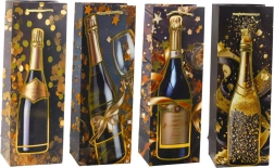 Gift paper bag for a bottle of champagne 35 × 12 × 9 cm