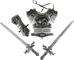 Ridderset met zilveren zwaarden voor kinderen
