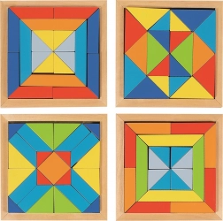 Houten mozaïek Wereld van vormen