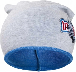 Autumn kids’ beanie New Baby In-line grey-blue