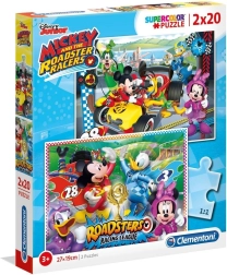 Puzzle 2x20 pièces Mickey pilote
