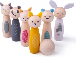 Houten kegels bosdieren BIGJIGS TOYS