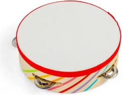 houten tamboerijn BIGJIGS TOYS met regenboogstrepen