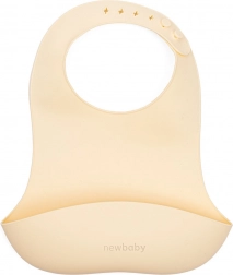 Siliconen slabbetje New Baby beige 28 cm