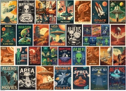 EUROGRAPHICS Puzzle Vintage Posters: Aliens 1000 Pieces