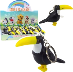 Toucan keychain with LED flashlight and sound