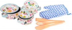 Ensemble de casseroles en aluminium avec accessoires de cuisine pour enfants