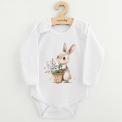 baby bodysuit with bunny and flowers print new baby