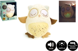 Doudou en peluche hibou avec projecteur et berceuses