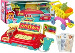 Kinderkassa met winkelwagentje en scanner