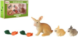 Plastic bunnies with accessory set, 3 pcs