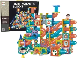 Light-Up Magnetic Marble Run – 292-Piece Building Set