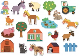 Vilac wooden farm magnets, 20 pcs