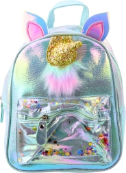 Sac à dos pour enfants avec licorne et confettis mobiles bleu 25 cm 4,5 L