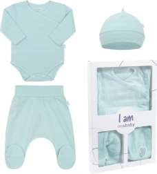 3-delige babyset voor de kraamafdeling New Baby I AM blauw, maat 62 (3–6 maanden)