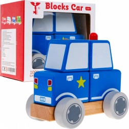 Houten politieautootje met blokken