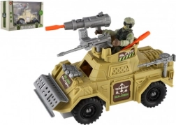 militaire set pantserwagen met soldaat en accessoires, kunststof, vrijloop