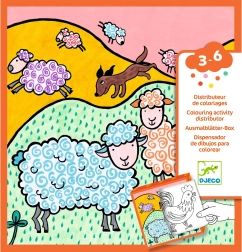 Djeco boîte ludique avec coloriages et jeux Ferme