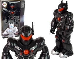 Interactive black robot with lights and sounds