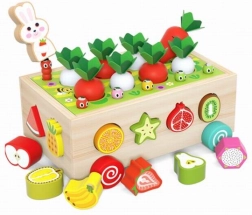 Trieur en bois de petites carottes avec chariot