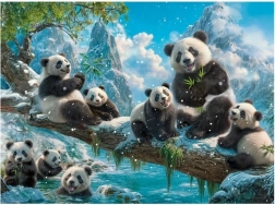 Puzzle Panda Winter Fun 2000 pieces CASTORLAND