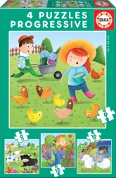 Educa puzzel Boerderijdieren 4-in-1 (6–16 stukjes)