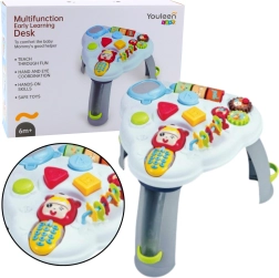 Interactive Triangular Educational Table with Phone, Lights, and Sounds