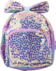 Sac à dos enfant avec paillettes scintillantes et nœud violet 22 cm 2,8 L