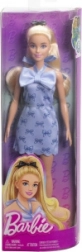 Barbie model met blauwe strik