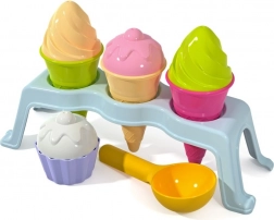 ANDRONI sand mold set – ice cream with stand, 10 pieces