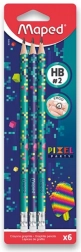 Grafietpotlood Maped Pixel Party HB, 6 stuks