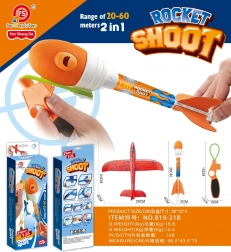 Rood vliegtuig 2-in-1 met lanceerder